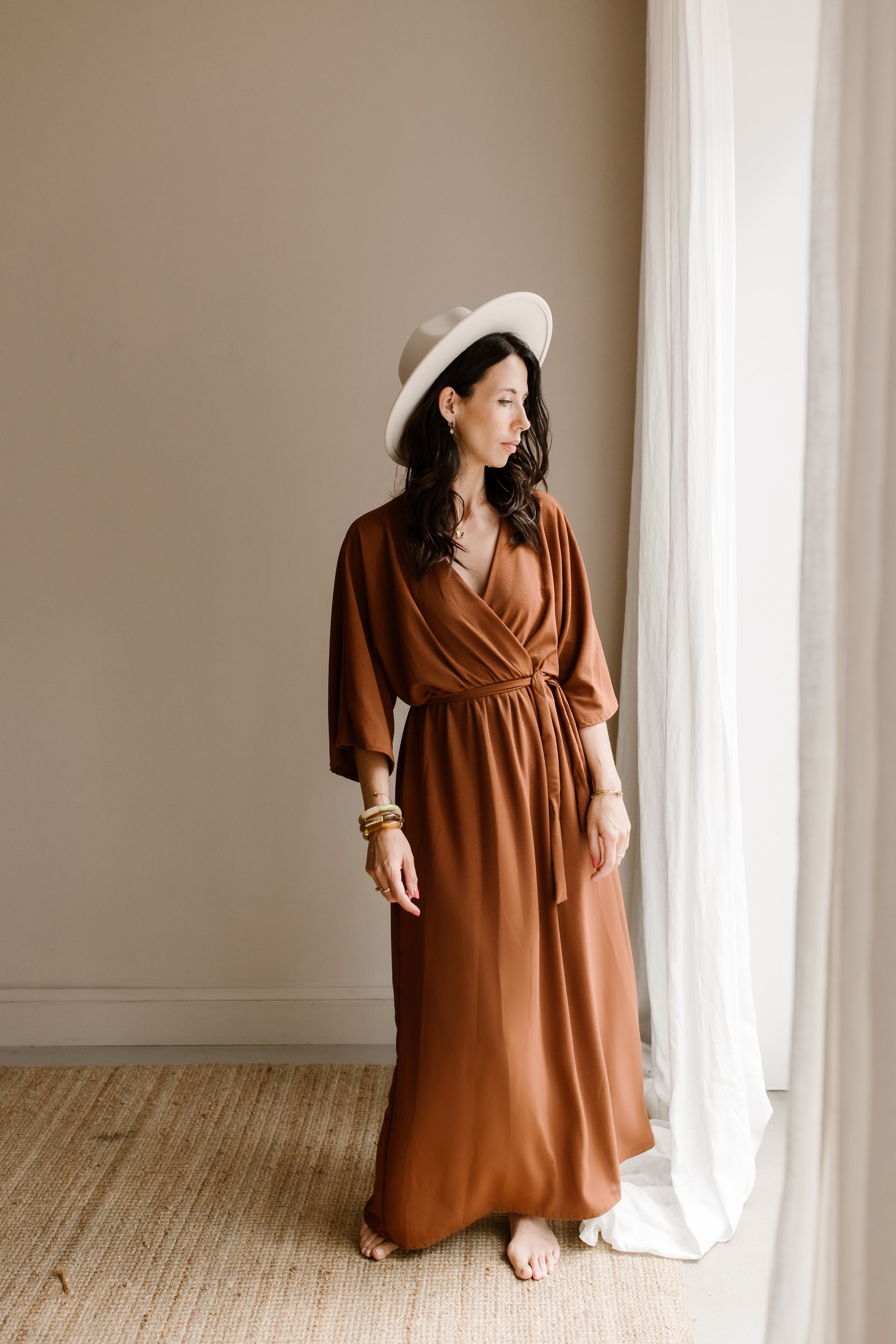 Robe Mila cognac ROBE DEAL 2 pour 65,-