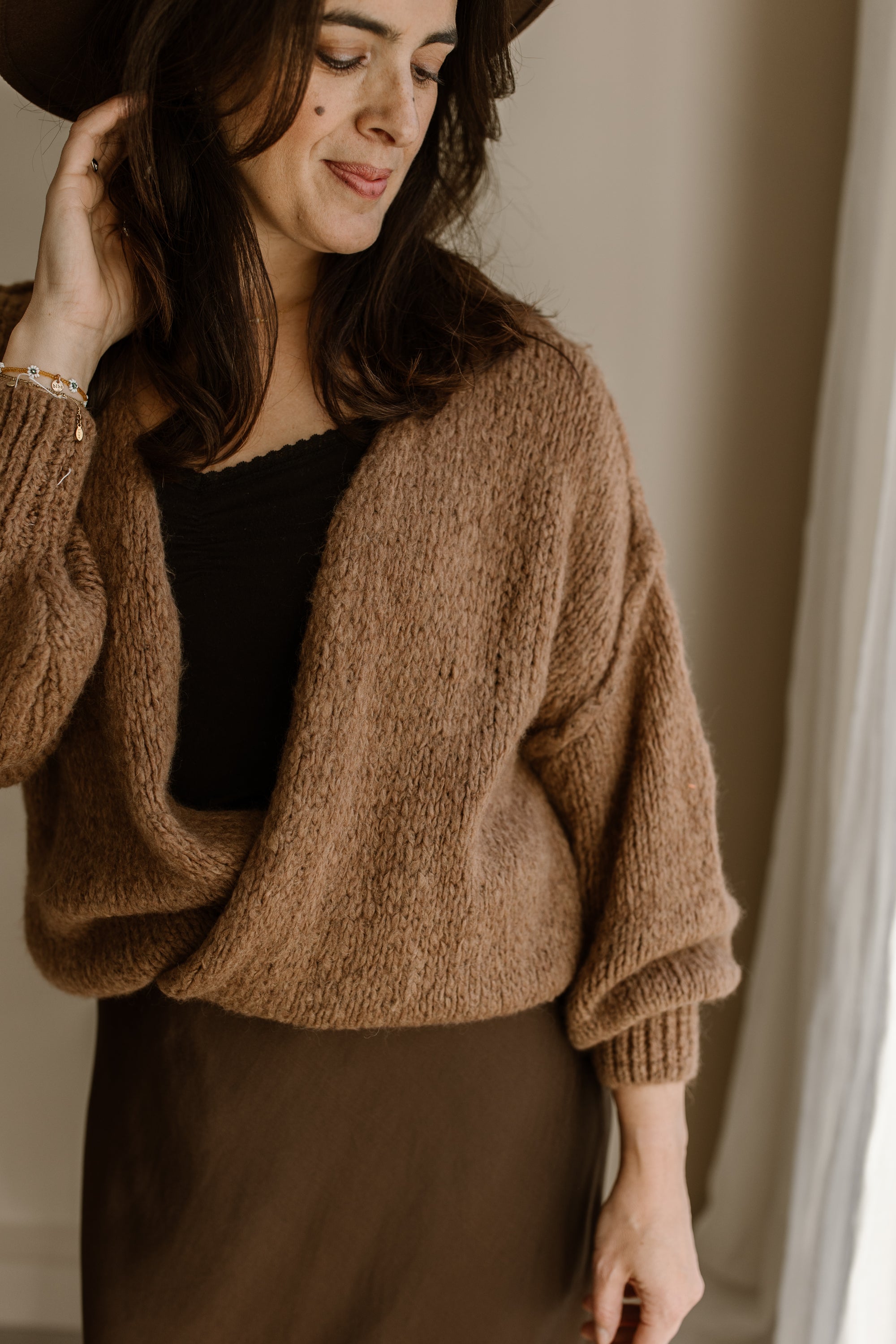 Cardigan Tessa Dark Camel