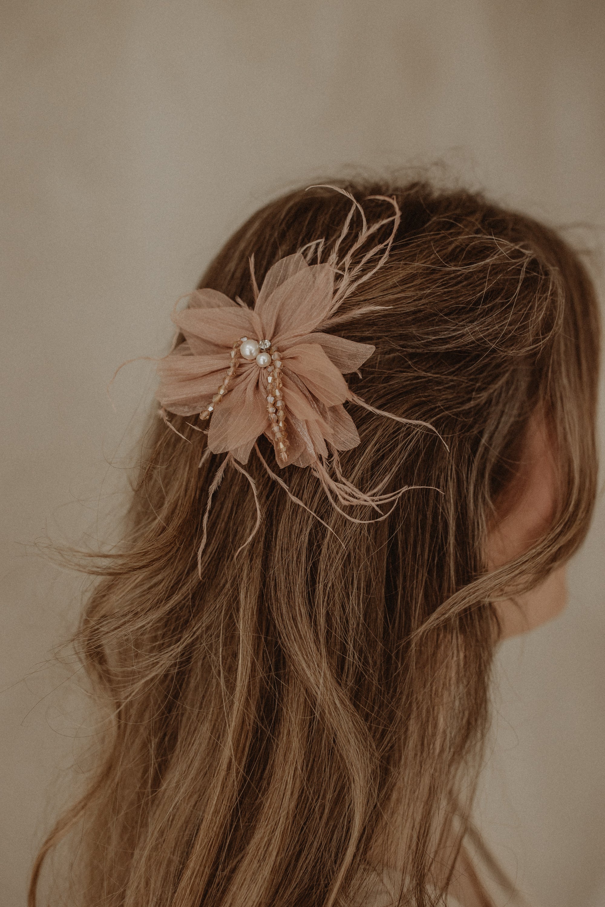 Haar accessoire pearl soft pink