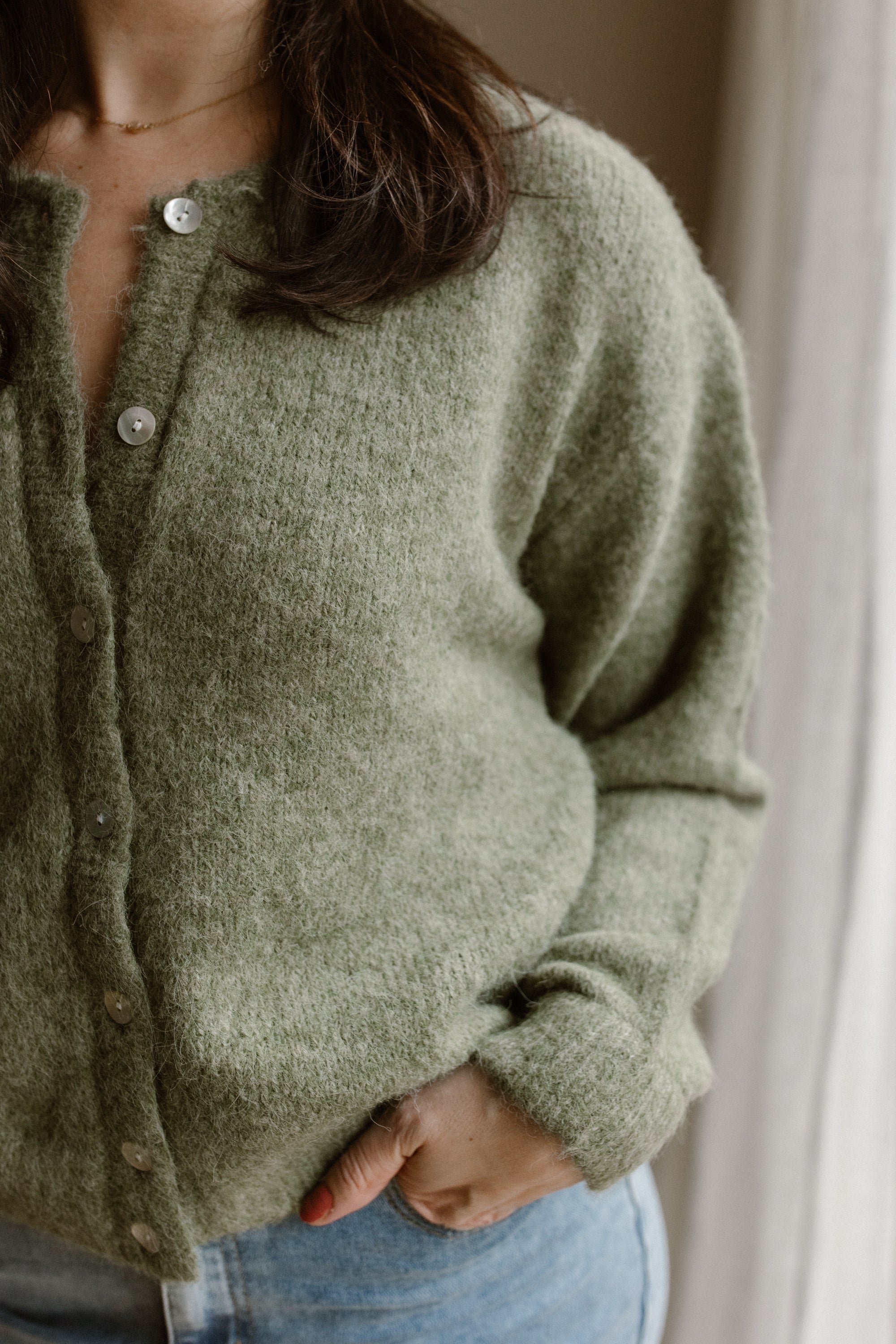 Cardigan Moos Green