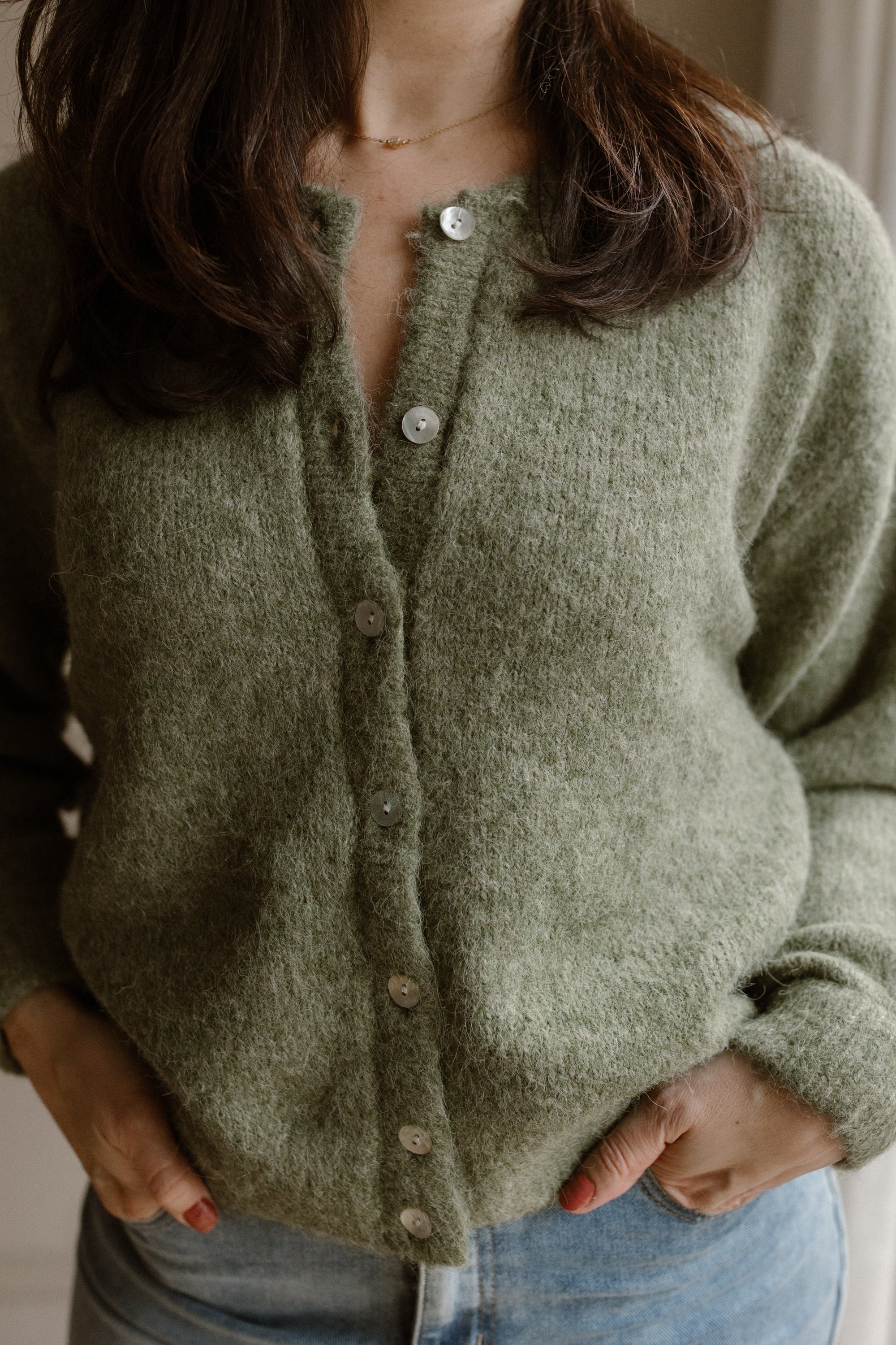 Cardigan Moos Green